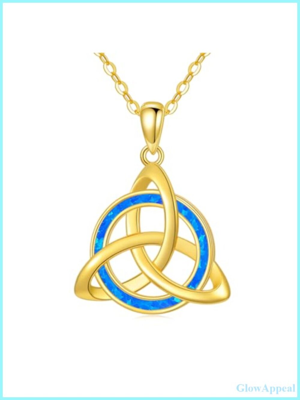 14K Gold Celtic Knot Necklace Turquoise Pendant Irish Jewelry Gift for Her
